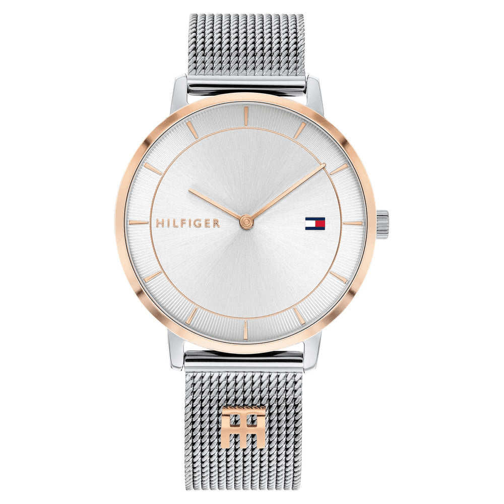 Tommy Hilfiger Tea Silver Case White Face Silver Mesh Band Watch 1782288 Watches Tommy Hilfiger 