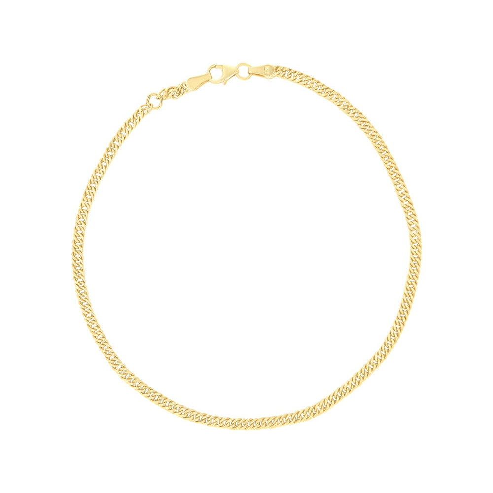 27cm Round Curb Anklet in 9kt Bonded Gold Silver Filled Bevilles 