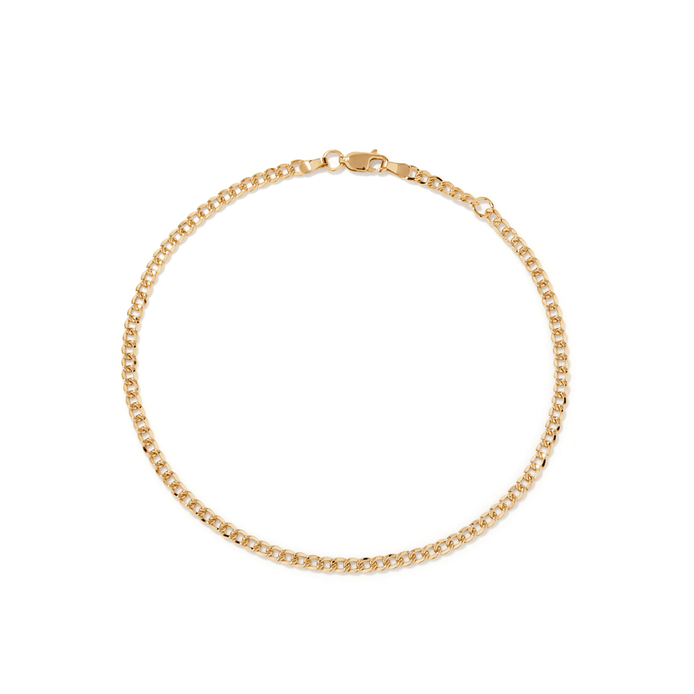 27cm Curb Anklet in 9kt Bonded Gold Silver Filled Bevilles 