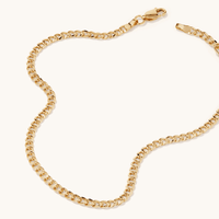 27cm Curb Anklet in 9kt Bonded Gold Silver Filled Bevilles 