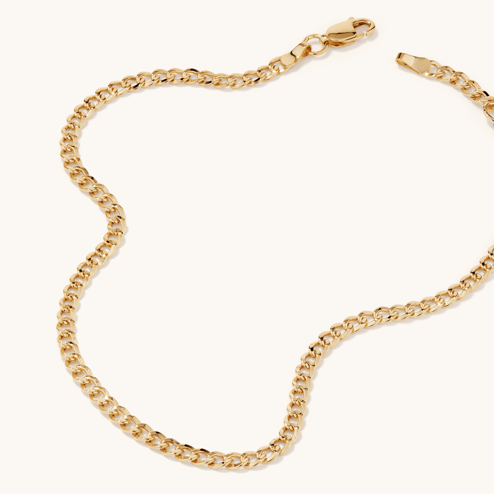 27cm Curb Anklet in 9kt Bonded Gold Silver Filled Bevilles 