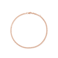 27cm Curb Anklet in 9kt Rose Bonded Gold Bevilles 