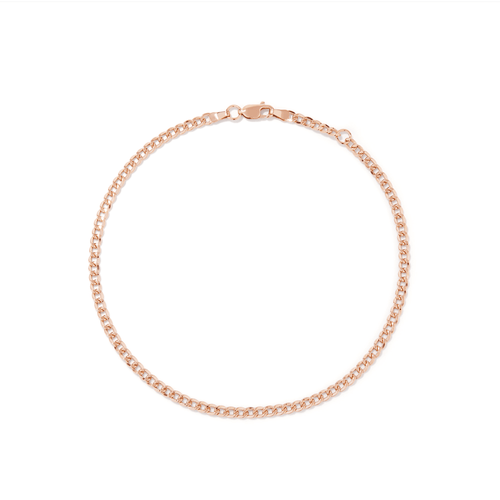 27cm Curb Anklet in 9kt Rose Bonded Gold Bevilles 