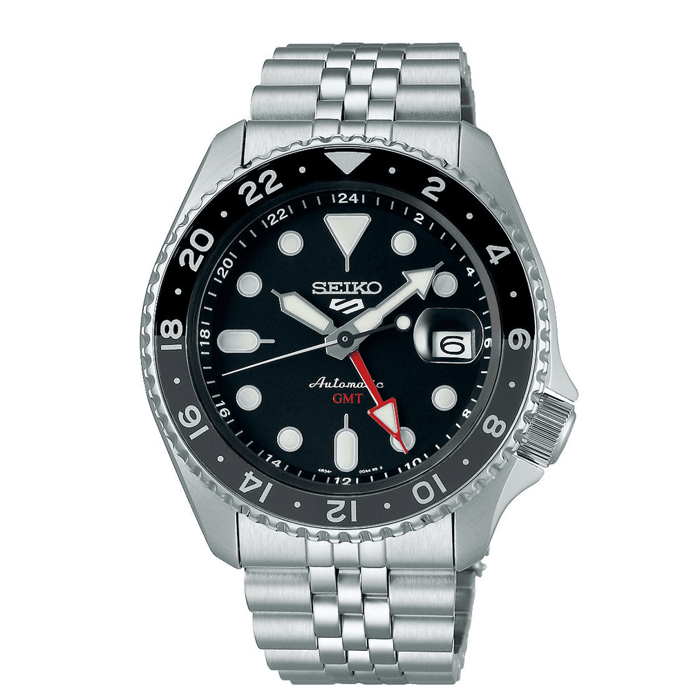 Seiko GMT Black and Silver Men's Watch SSK001K Watches Seiko 