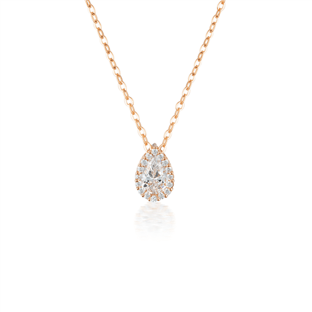 Georgini Cubic Zirconia Rose Gold 20mm Necklace Pendants Georgini 