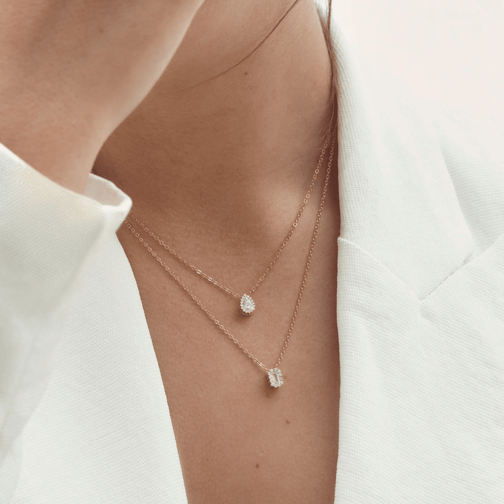 Georgini Cubic Zirconia Rose Gold 20mm Necklace Pendants Georgini 