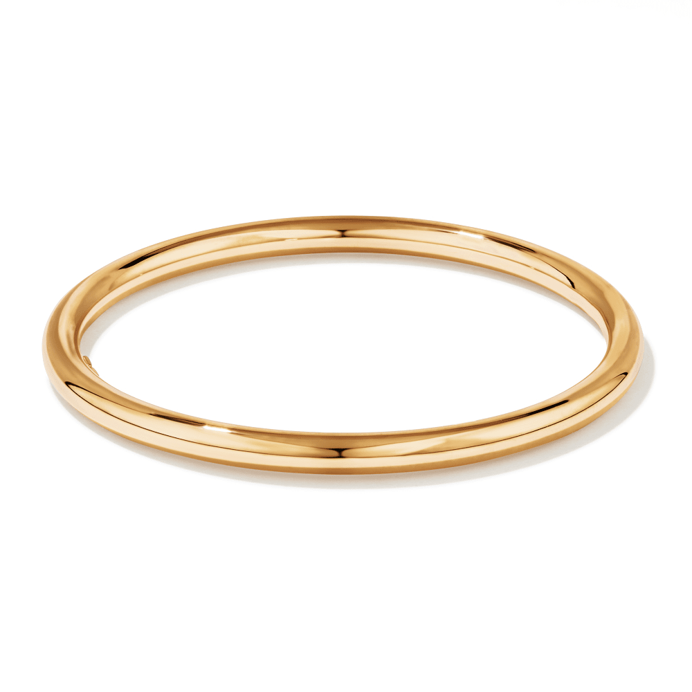 65mm 5mm Width Round Bangle in 9kt Yellow Gold Bangles Bevilles 
