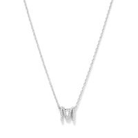 42cm Sterling Silver Cubic Zirconia Initial Necklace - Most Initials Available Pendants Bevilles 