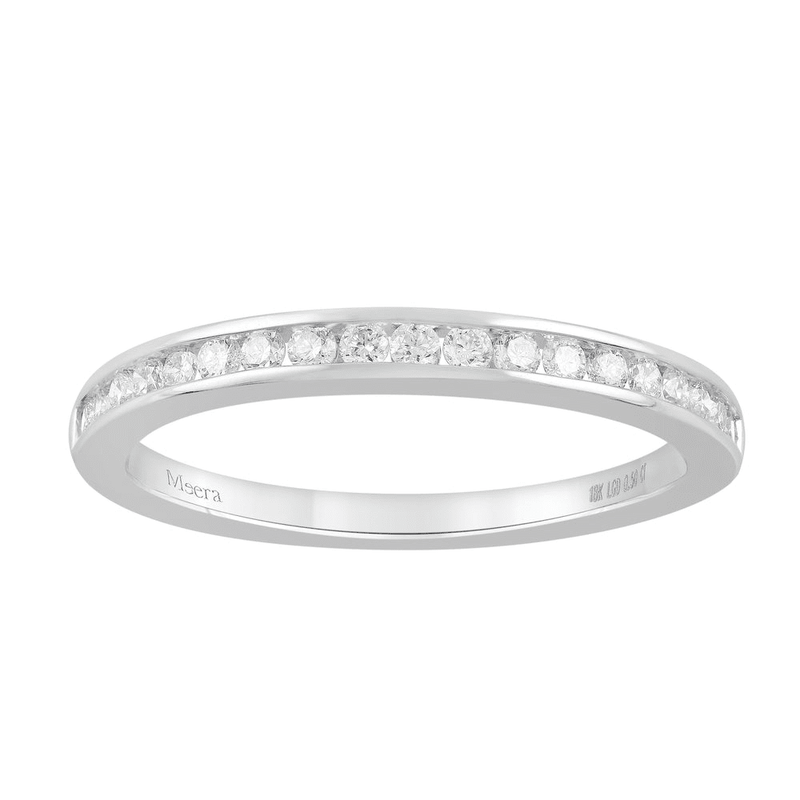 Meera Eternity Ring with 1/2ct of Laboratory Grown Diamonds in 18ct White Gold Rings Bevilles Jewellers 
