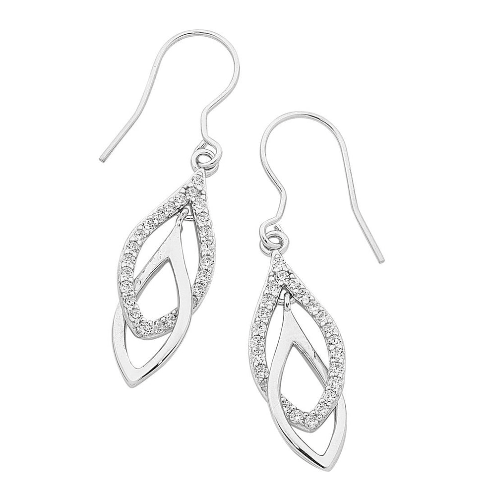 Sterling Silver Interlocked Drop Earrings Earrings Bevilles 