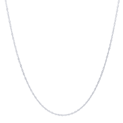 9ct White Gold Fine Singapore Chain Necklace 45cm Bevilles Jewellers 