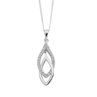 45cm Sterling Silver Interlocked Drop Necklace Pendants Bevilles 