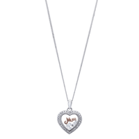 45cm Rose 'Mum' Glass Locket Sterling Silver Necklace Pendants Bevilles 