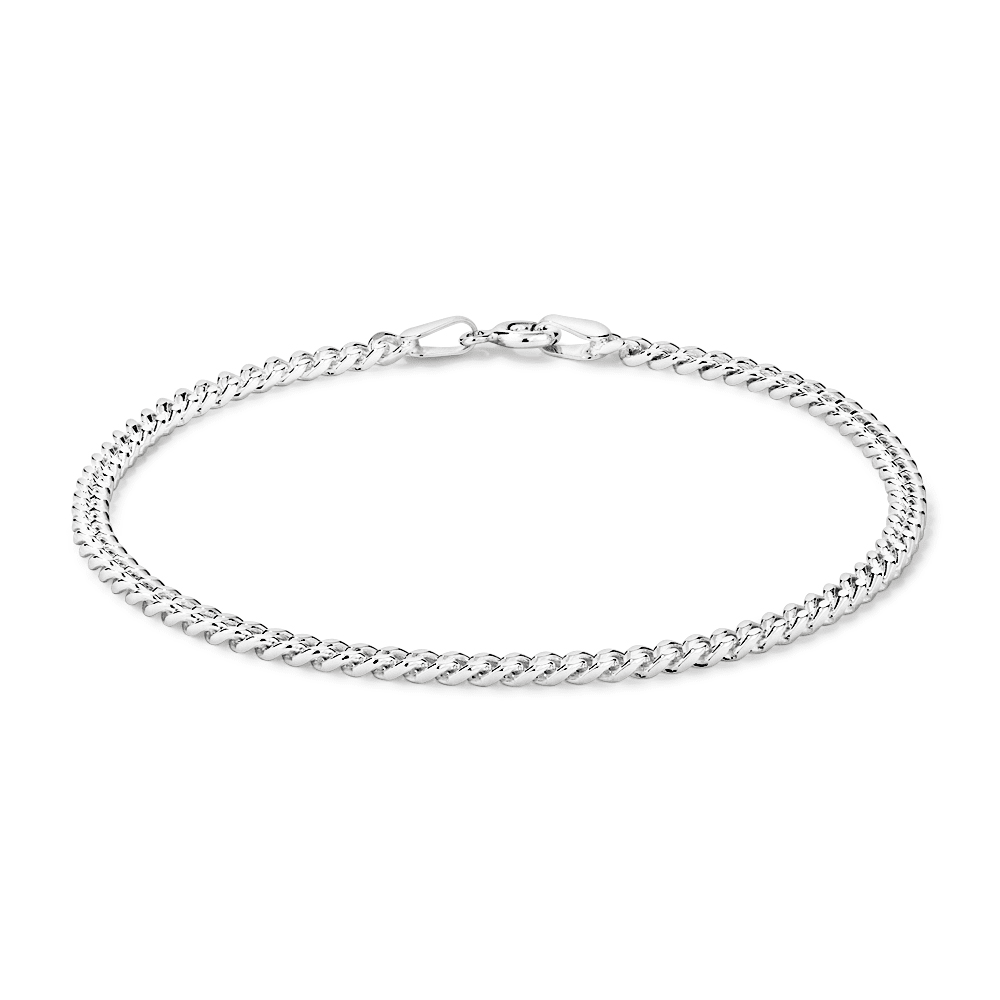 21cm 3mm Width Curb Bracelet in Sterling Silver Bracelets Bevilles 