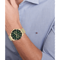 Tommy Hilfiger Jordan Ionic Plated Thin Gold Steel Green Dial Men's Watch 1792093 Watches Tommy Hilfiger 