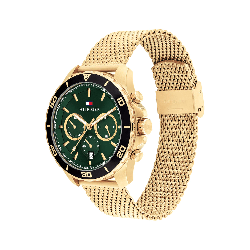 Tommy Hilfiger Jordan Ionic Plated Thin Gold Steel Green Dial Men's Watch 1792093 Watches Tommy Hilfiger 