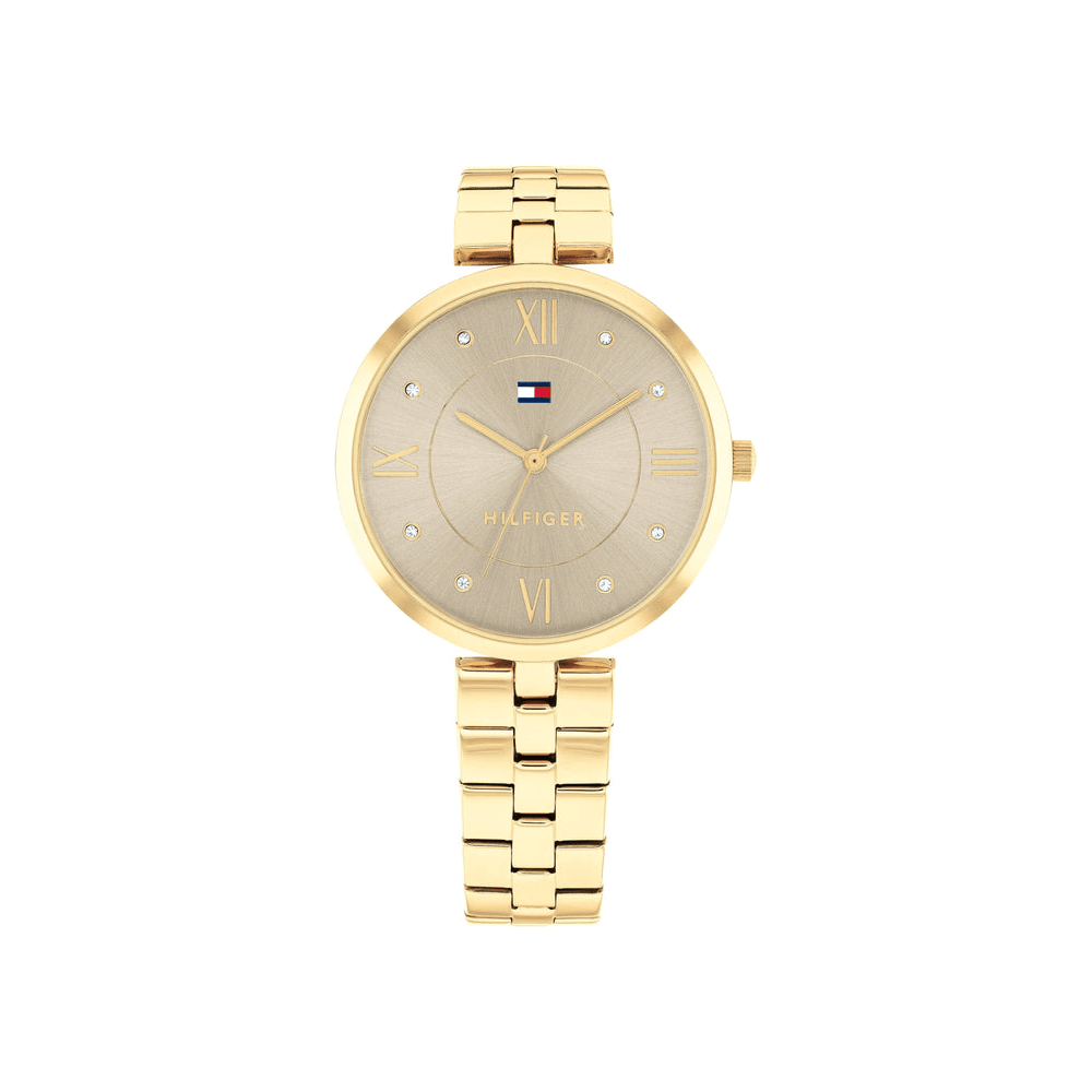 Tommy Hilfiger Ella Ionic Plated Thin Gold Steel Grey Dial Ladies Watch 1782685 Watches Tommy Hilfiger 