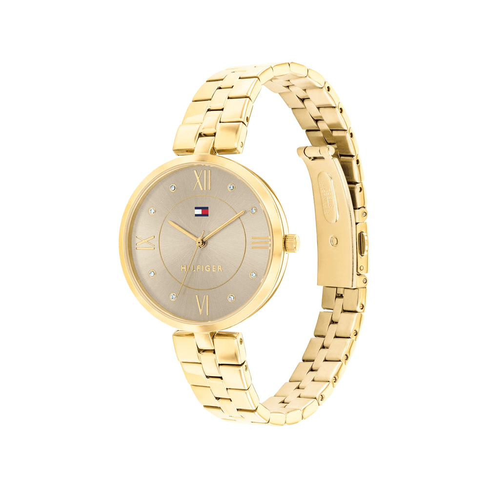 Tommy Hilfiger Ella Ionic Plated Thin Gold Steel Grey Dial Ladies Watch 1782685 Watches Tommy Hilfiger 