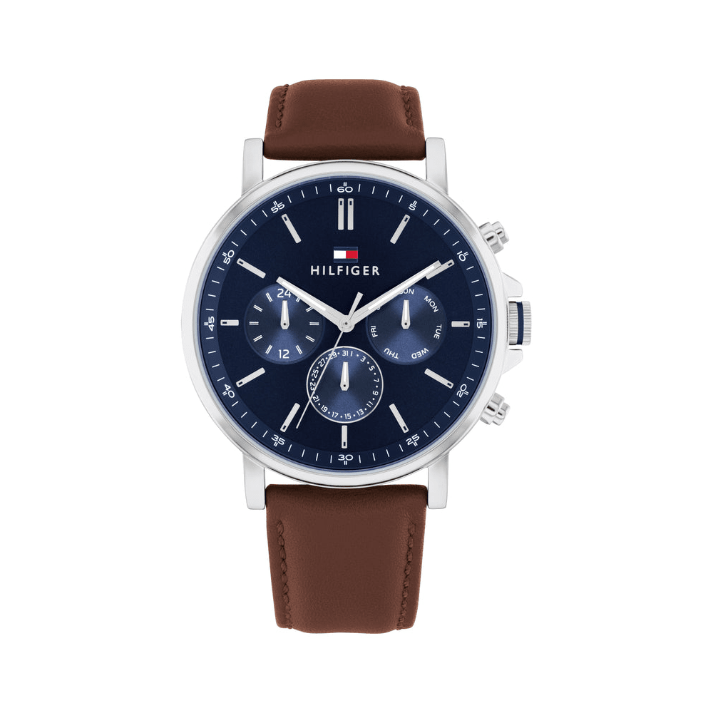 Tommy Hilfiger Tyson Brown Leather Navy Dial Men's Watch 1710585 Watches Tommy Hilfiger 