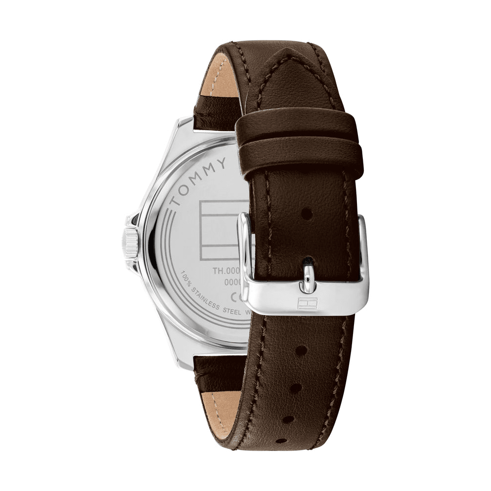 Tommy Hilfiger Norris Dark Brown Leather Black Dial Men's Watch 1710601 Watches Tommy Hilfiger 