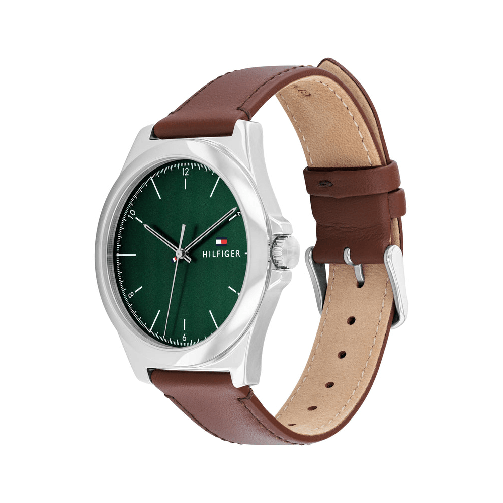 Tommy Hilfiger Norris Brown Leather Green Dial Men's Watch 1710602 Watches Tommy Hilfiger 