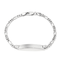 19cm 3+1 Figaro ID Bracelet in Sterling Silver Bracelets Bevilles 