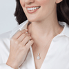 Double Pear Halo Necklace with 1/5ct of Diamonds in 9ct White Gold Bevilles Jewellers 
