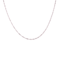 45cm 1mm-1.5mm Width Singapore Twist Chain Necklace in Sterling Silver Necklaces Bevilles 