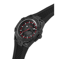 Guess Network Brushed Black Logo Case Sunray Black Logo Dial With Black Logo Silicone Strap GW0712G1 Bracelets Guess 