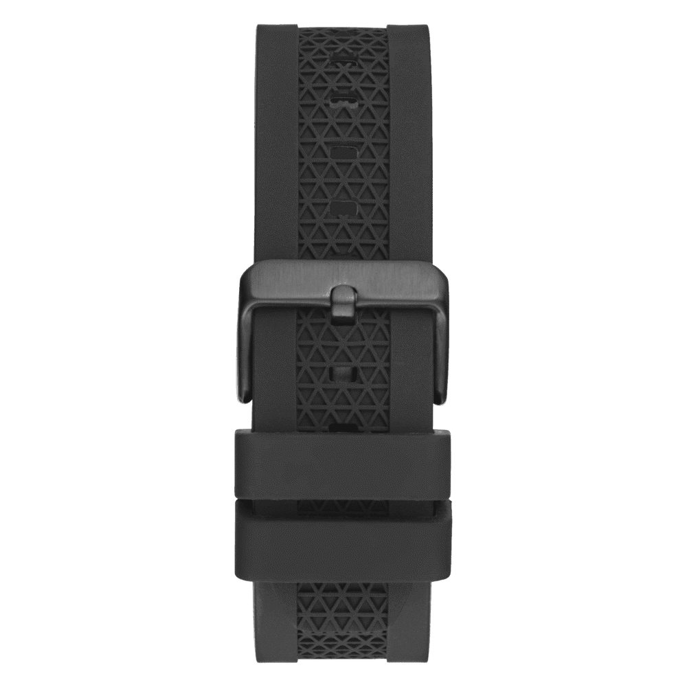 Guess Network Brushed Black Logo Case Sunray Black Logo Dial With Black Logo Silicone Strap GW0712G1 Bracelets Guess 
