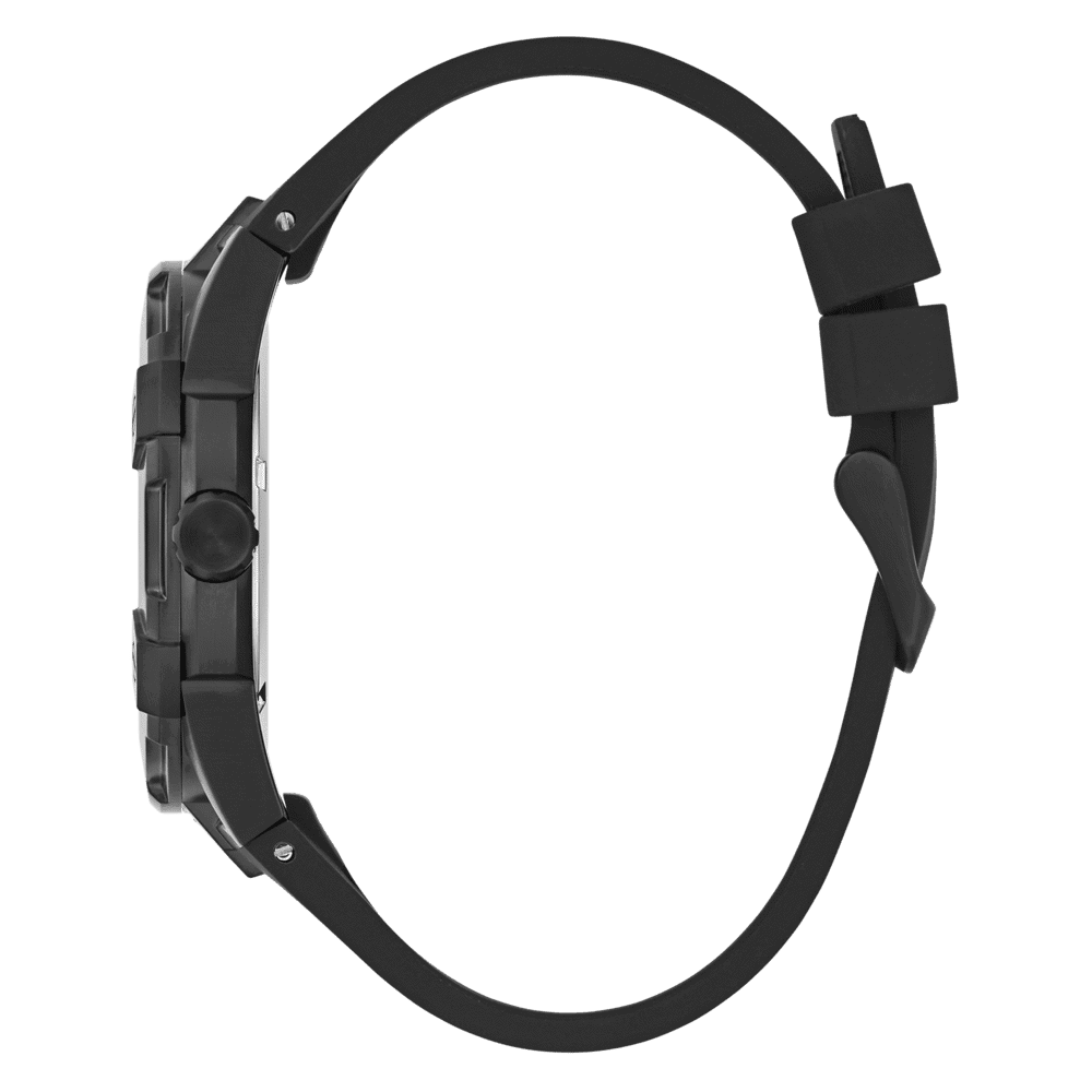 Guess Network Brushed Black Logo Case Sunray Black Logo Dial With Black Logo Silicone Strap GW0712G1 Bracelets Guess 