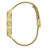 Guess Reputation Polished Gold Tone Case Sunray Black Logo Dial With Polished Gold Tone Mesh Bracelet GW0710G2 Bracelets Guess 