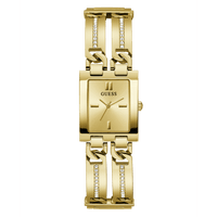Guess Mod Id Polished Gold Tone Case Sunray Champagne Dial And Polished Gold Tone Bracelet With Crystals And Adjustable G Links GW0668L2 Bracelets Guess 