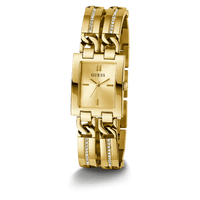 Guess Mod Id Polished Gold Tone Case Sunray Champagne Dial And Polished Gold Tone Bracelet With Crystals And Adjustable G Links GW0668L2 Bracelets Guess 