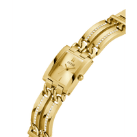Guess Mod Id Polished Gold Tone Case Sunray Champagne Dial And Polished Gold Tone Bracelet With Crystals And Adjustable G Links GW0668L2 Bracelets Guess 