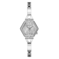 Guess Audrey Polished Silver Tone Case With Crystals Sunray Silver Glitz Dial And Polished Silver Tone Bracelet With Adjustable G Links GW0680L1 Bracelets Guess 