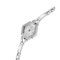 Guess Audrey Polished Silver Tone Case With Crystals Sunray Silver Glitz Dial And Polished Silver Tone Bracelet With Adjustable G Links GW0680L1 Bracelets Guess 