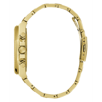 Guess Equity Brushed Gold Tone Case With Polished Gold Tone Bezel With Sunray Green Multifunction Dial And Brushed And Polished Gold Tone Bracelet GW0703G2 Watches Guess 