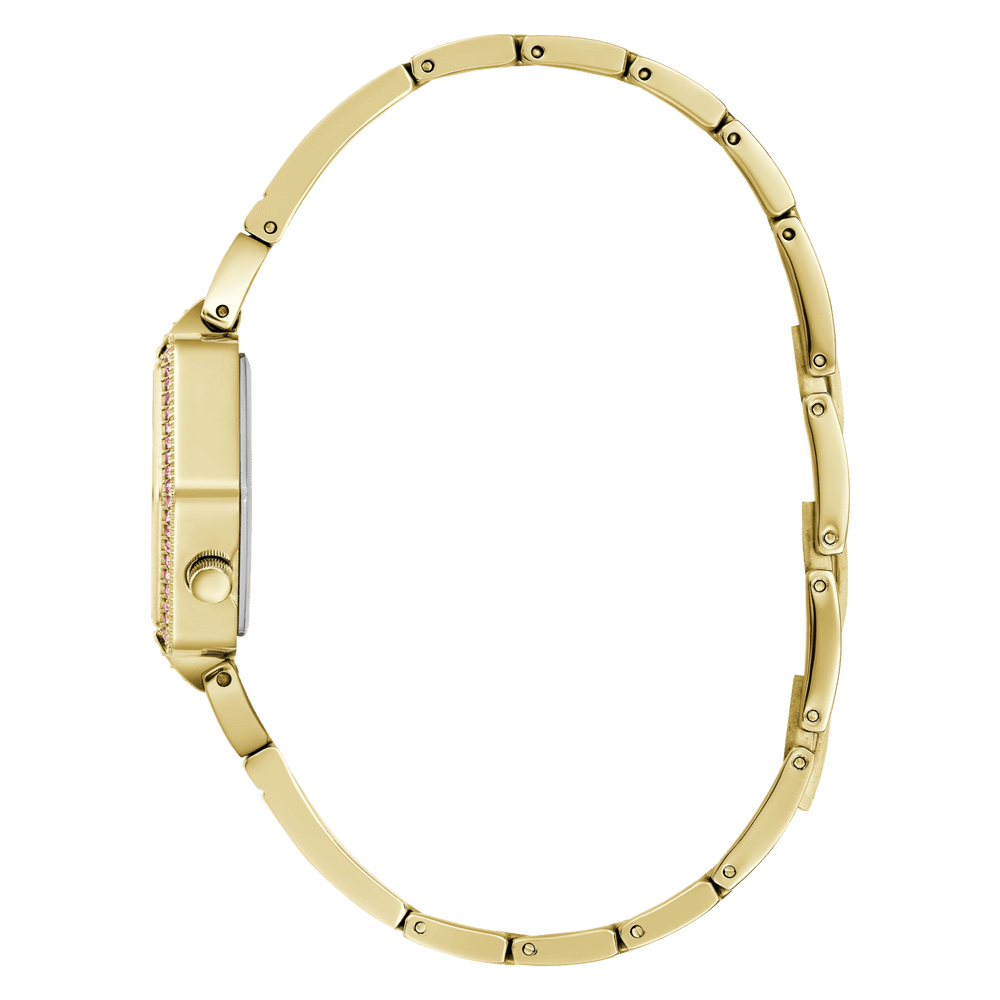 Guess Audrey Polished Gold Tone Case With Crystals Sunray Champagne Glitz Dial And Polished Gold Tone Bracelet With Adjustable G Links GW0680L2 Watches Guess 