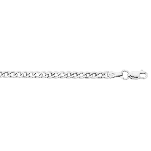 9ct White Gold Silver Infused Chain Necklace 50cm Bevilles Jewellers 