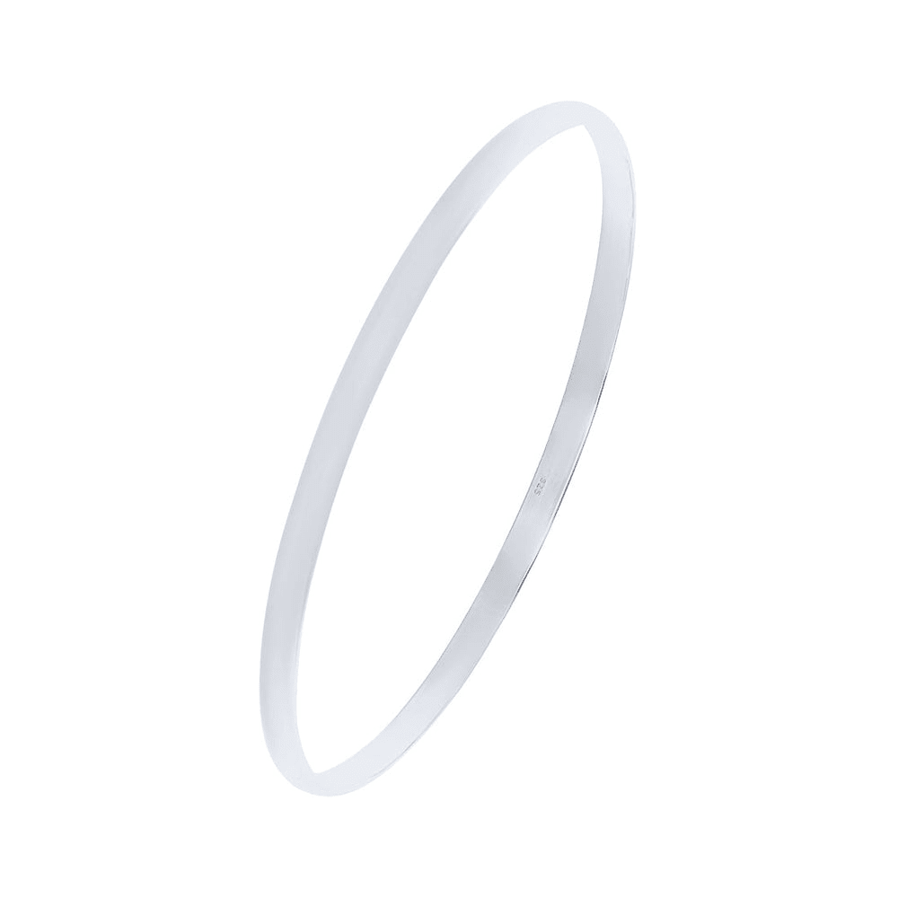 60mm 4mm Width Half Round Solid Bangle in Sterling Silver Bangles Bevilles 