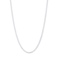 60cm 3mm Width Curb Chain Necklace in Sterling Silver Pendants Bevilles 