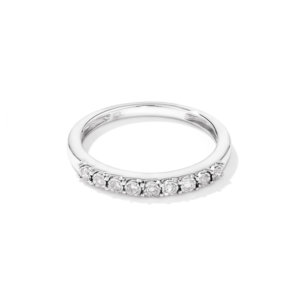 Miracle Anniversary Ring with 0.12tw of Diamonds in 9kt White Gold Rings Bevilles 