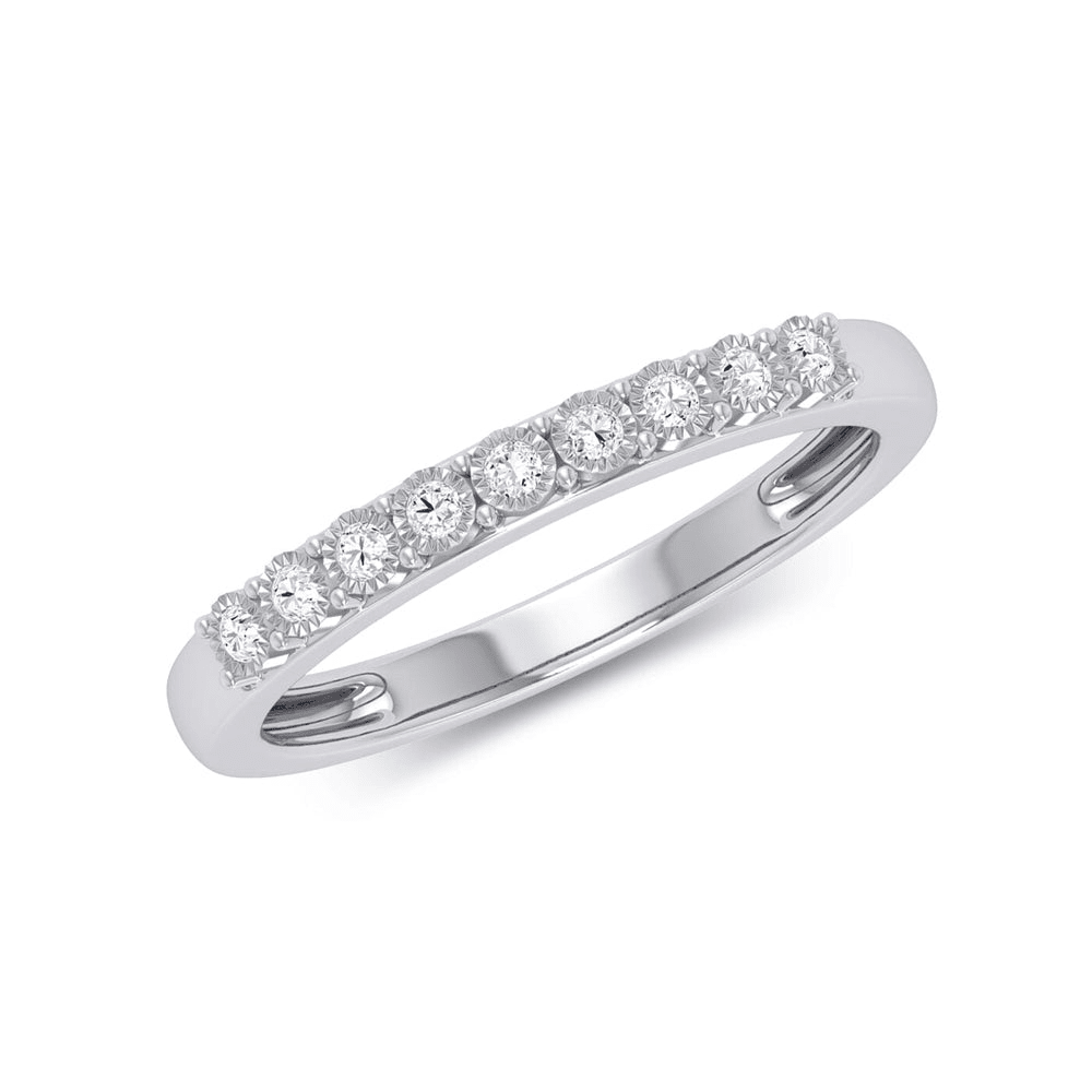 Miracle Anniversary Ring with 0.12tw of Diamonds in 9kt White Gold Rings Bevilles 