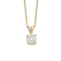 9ct Yellow Gold Diamond Necklace Bevilles Jewellers 