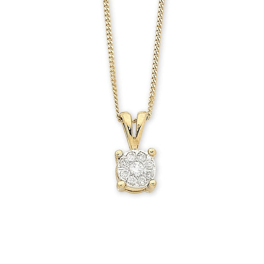 9ct Yellow Gold Diamond Necklace Bevilles Jewellers 