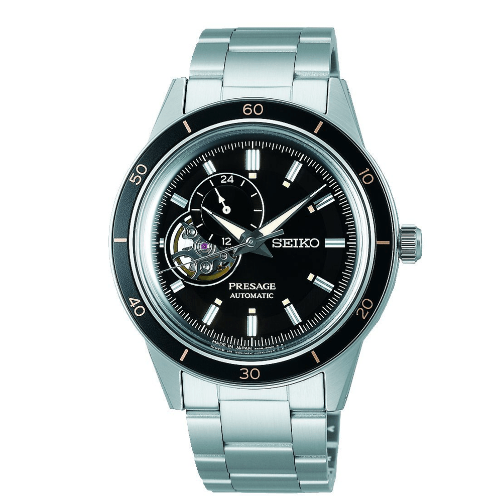 Seiko Presage Automatic Black and Silver Men's Watch SSA425J Watches Seiko 