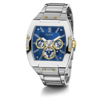 Guess Phoenix Polished Silver Tone Case Sunray Blue Cut Thru Multifunction Dial And Polished Silver Tone Bracelet GW0456G5 Watches Guess 