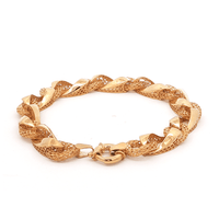 18cm Etched Hollow Fancy Curb Bracelet in 9kt Yellow Gold Bracelets Bevilles 