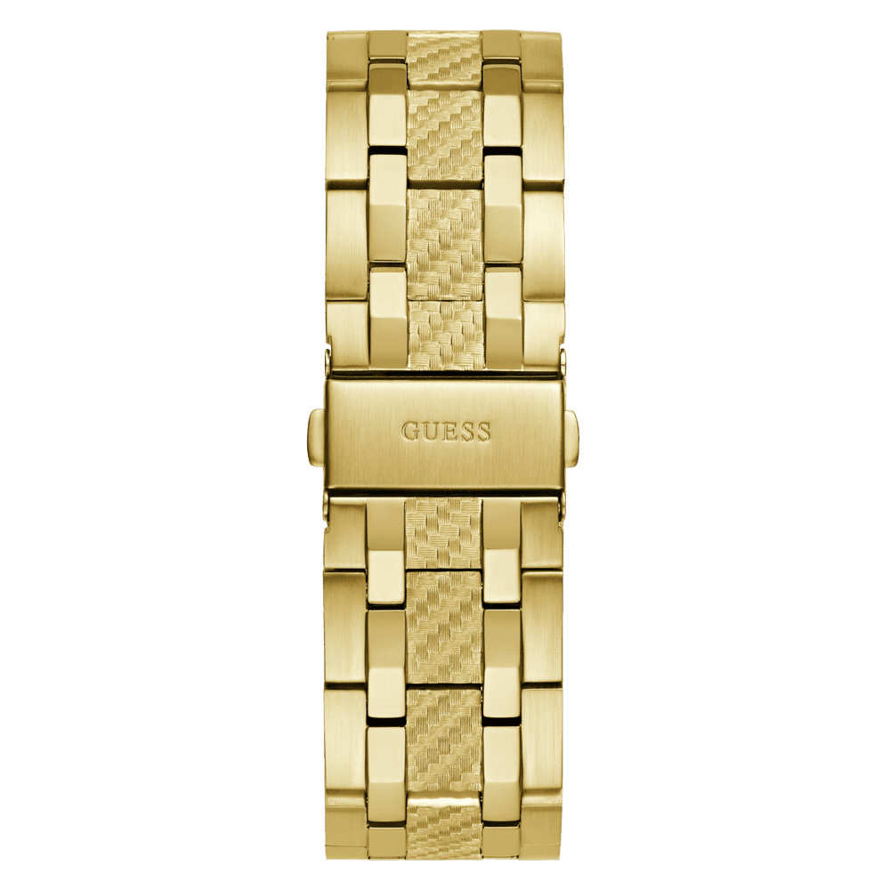 Guess Resistance Brushed Gold Tone Case With Polished Gold Tone Bezel Sunray Blue Multifunction With A Brushed And Polished Gold Tone Bracelet GW0714G2 Watches Guess 